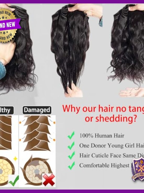 Brazilian Human Hair Extensions 12A Body Wave Bundles 16-22 Inch main image 5